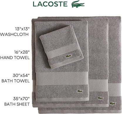 Lacoste Heritage Anti-Microbial Supima Cotton Wash Cloth, Magenta, 13" x 13" – Absorbent & Quick Drying, Premium Super Soft Bath Towel, Bathroom Essential, Gift for All Occasions, Machine Washable