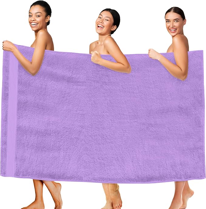 Elegant Comfort Premium Super Soft Highly Absorbent 1 Piece Oversized Bath Sheet - 40" x 80" inch, Luxurious Hotel Spa Quality 100% Turkish Cotton Extra Large Bath Towels for Adults, Lilac