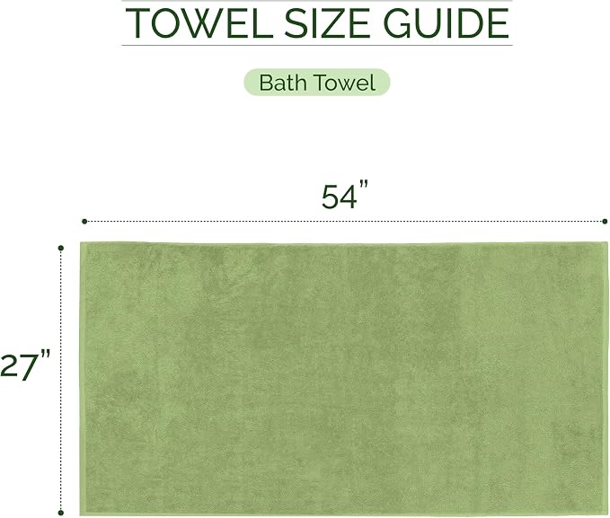 Elegant Comfort 100% Turkish Cotton Corduroy Ribbed Luxury Soft 2 Pack Bath Towels 27 x 54 Inch - Ultra Plush, Absorbent, Quick Dry, Hotel Spa Quality Towels for Bathroom Essentials, Sage