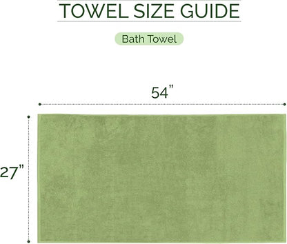 Elegant Comfort 100% Turkish Cotton Corduroy Ribbed Luxury Soft 2 Pack Bath Towels 27 x 54 Inch - Ultra Plush, Absorbent, Quick Dry, Hotel Spa Quality Towels for Bathroom Essentials, Sage