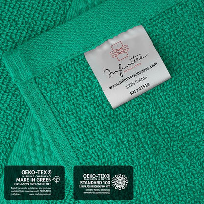 Infinitee Xclusives 100% Cotton Luxury Wash Cloths for Showering - 12 Pack | Washcloths [13x13] - Soft and Absorbent Face Towels for Bathroom Wash Clothes - Gym, Spa & Hotel Use
