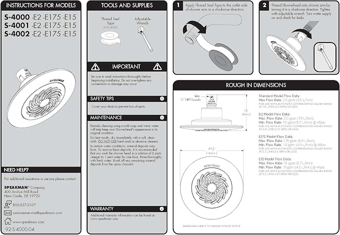 Speakman S-4002-E175 FBA_S-4002-E175 The Reaction 1.75 GPM Low Flow Shower Head, Smokey Gray