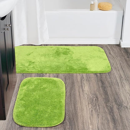 Garland Rug Traditional Nylon Washable Lime-Aid 2 Bath Rugs (21" X 34", 22" X 60") - Soft, Absorbent, and Stylish for Your Bathroom