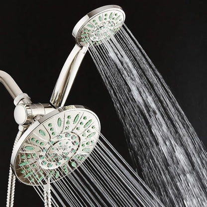 AquaDance Antimicrobial High Pressure 7" Rain & Handheld Shower Head Combo | Enjoy More Power & Better Shower Hygiene with Lifetime Antimicribial Nozzle Protection from Mold, Mildew & Bacteria - Nickel