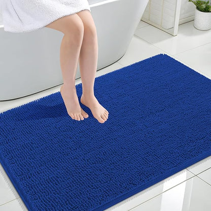 OLANLY Large Bathroom Rugs 44x32, Extra Soft Absorbent Chenille Bath Rugs | Royal Blue, Quick-Drying Rubber Backing, Machine Washable Bath Mat for Bathroom Floor, Tub and Shower, Home Decor Accessories