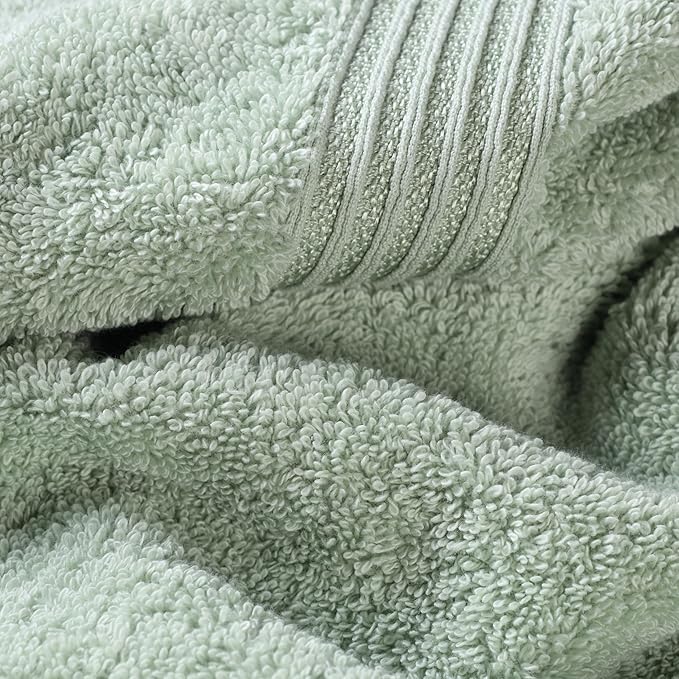 Superior Egyptian Cotton 9-Piece Towel Set, Assorted Towels for Home Bathroom, Guest Bath Decor Essentials, Includes 3 Bath, 3 Hand, 3 Face Towels/Washcloths, Quick Dry, Absorbent - Sage