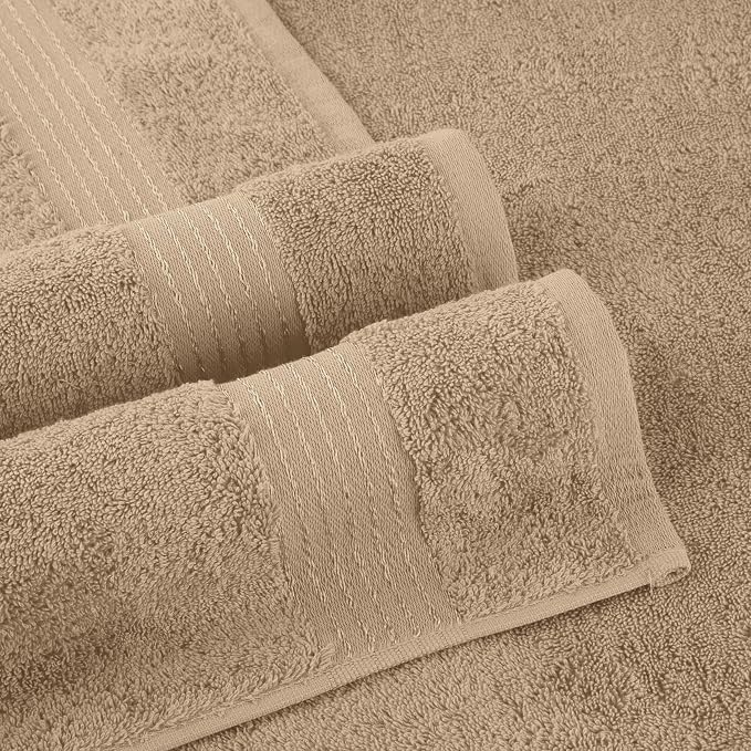 Elegant Comfort Premium Turkish Cotton 1 Piece Jumbo Bath Towel - 35 x 70 inch, Luxurious Hotel Spa Quality 100% Turkish Cotton Large Bath Towel - Highly Absorbent - Soft Bathroom Towel, Taupe