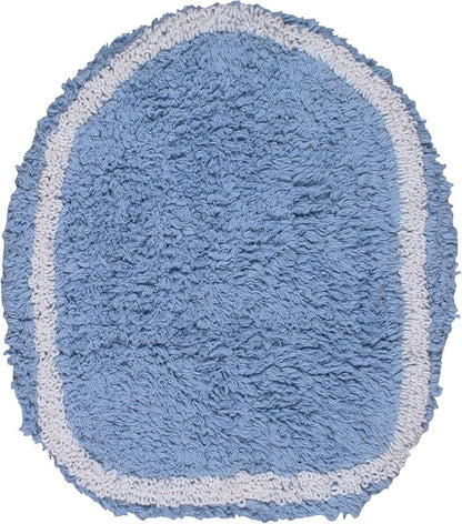 Home Weavers Allure Collection Toilet Lid Seat Cover, Elastic Edges, 100% Cotton Soft Universal Fit for Standard Oblong Round Elongated Bath Room Bowl Lids, Washable, 18"x18" Toilet Lid Cover, Blue