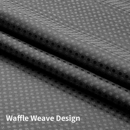 Colorful Star Charcoal Grey No Hook Waffle Shower Curtain Set, 72 x 81 Inch | Snap-In Fabric Liner, Mesh Top Window, Heavy-Duty Waffle Fabric, Waterproof Hotel Style Shower Curtain for Bathroom