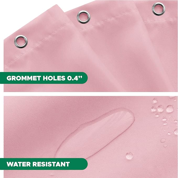 Fabric Shower Curtain Liner 72x72 Inch-Pink Standard Size Shower Liners | Hotel Quality Water Resistant Shower Liners for Bathroom-Machine Washable Cloth Polyester Bath Curtain-Rental Apartment Home