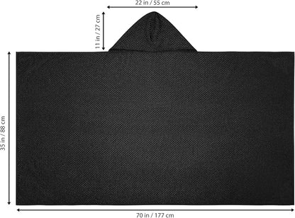 COTTON CRAFT Hooded Bath Towel for Adults – 2 Pack 100% Cotton Bath Sheet | Waffle Weave Oversized 35x70 inch Ringspun Terry Bath Wrap with a hood - Soft Super Absorbent Quick Dry – 450 GSM – Black