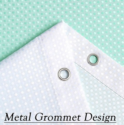 WEST LAKE Waffle Fabric Shower Curtain Aqua Ombre Decorative Spa Bathroom Shower Curtain with Grommet No Hook Water Resistant Machine Washable,Gradient White to Aqua Blue 70" Wx72 L
