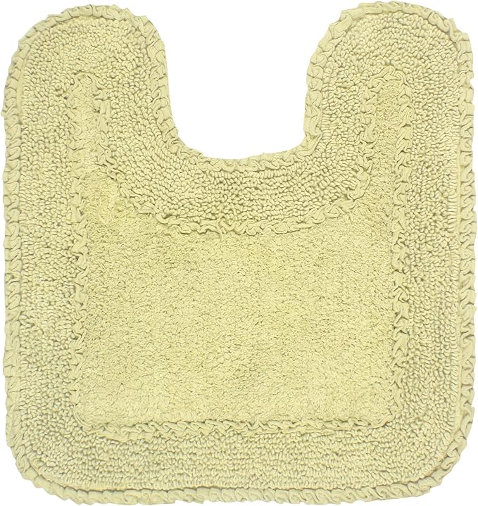 Home Weavers Radiant Collection 100% Cotton Bathroom Rugs Set, Washable Rug, Soft Cotton Extra Soft and Absorbent Bath Rug, Kitchen Mat, Bath Mat Set, Bath Floor Mat Non Slip, 20"x20" Contour, Green