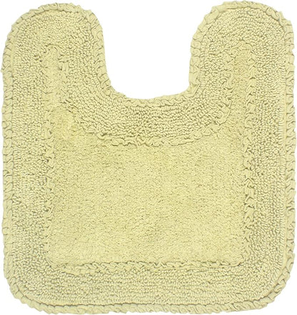 Home Weavers Radiant Collection 100% Cotton Bathroom Rugs Set, Washable Rug, Soft Cotton Extra Soft and Absorbent Bath Rug, Kitchen Mat, Bath Mat Set, Bath Floor Mat Non Slip, 20"x20" Contour, Green