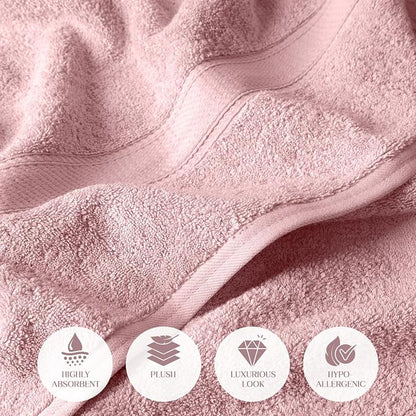 SUPERIOR Egyptian Cotton Ultra Plush & Absorbent, 3 Piece Set, Tea Rose | Quick Dry, Soft Luxury Towel Set, Bath Essentials, Guest Bath, Spa, 1 Bath, 1 Hand, 1 Face Towels, Madeline Towels