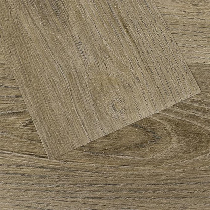 Peel and Stick Floor Tile Wood Plank Look, Self-Adheisve Vinyl Flooring | Brown, 20-Pack 30 Sq.Ft, Floor Tiles Peel and Stick Waterproof for Bathroom Kitchen RV Renter, 36x6inch