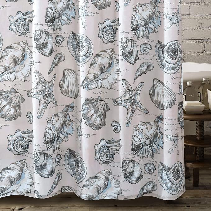 Barefoot Bungalow Cruz Shower Curtain, 72x72 inches, Linen