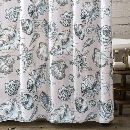 Barefoot Bungalow Cruz Shower Curtain, 72x72 inches, Linen