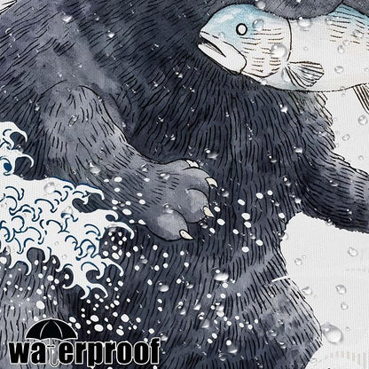 Accnicc Funny Black Cat Shower Curtain for Bathroom 72 X 72 Inch | Fun Cool Cat Monster Shower Curtains, Japanese Ocean Wave Kids Bath Curtain Decor, Water-Resistant Washable Polyester Fabric