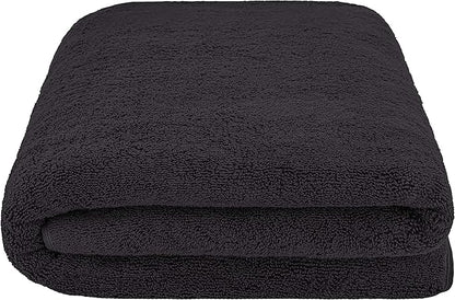 American Soft Linen 100% Cotton 600 GSM Turkish 40x80 Oversized Bath Towel Sheet, Extra Large Adult Towels for Bathroom, Black Bath Sheet