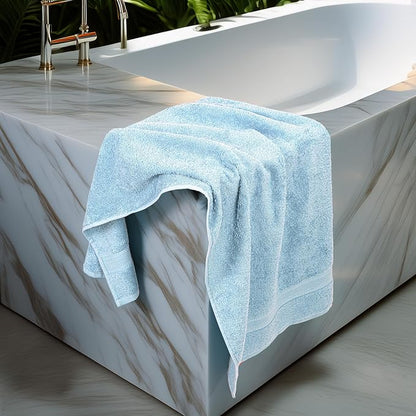 Commercial Bulk Pack of 12 Bath Towels – 100% Cotton Terry 24" x 48" – Ideal for Hotels, Salons, Gyms, Spas & Institutional Use – Sky Blue