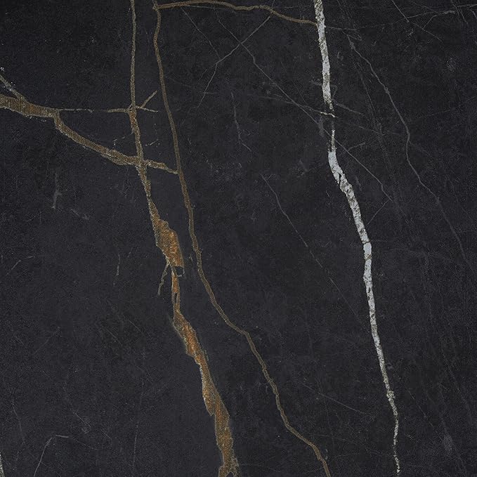 Daltile Perpetuo 12" x 12" Marble Look Porcelain Floor Tile in Matte Infinite Black for Kitchen, Bathroom, Living Room Floors | (13 PC Per Carton) (12.22 SQFT Per Carton)