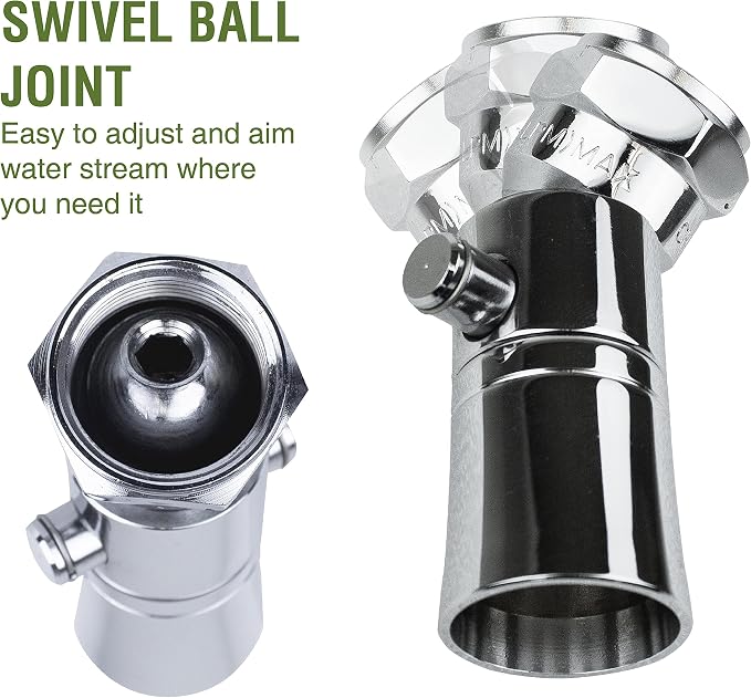 LDR Industries 520 1100CP-18 Water Saving Showerhead with Push Button Flow Control, Chrome Plated Brass
