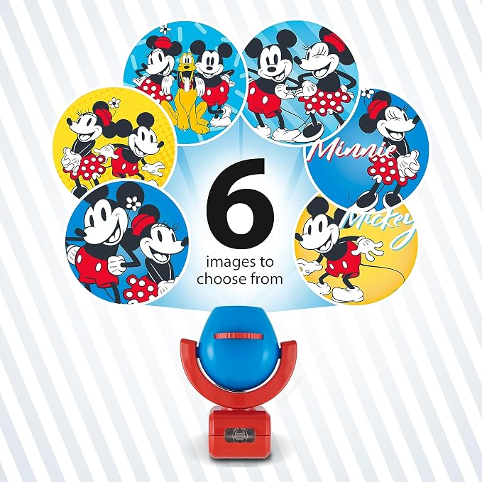 Projectables Mickey & Minnie Mouse Night Light with Dusk to Dawn Sensor | Plug In Night Light for Kids Room, Nursery, and Children's Bedroom, Mickey Mouse Room Décor, UL Certified, Energy Efficient