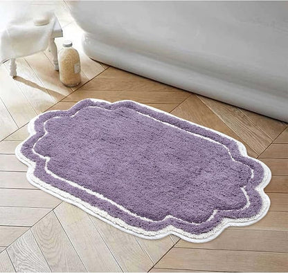 Home Weavers Allure Collection 100% Cotton Tufted Bathroom Rug, Soft and Absorbent Bath Rugs, Non-Slip Bath Carpet, Machine Wash Dry Bath Mats for Bathroom Floor, 24"x40" Bath Rug, Purple