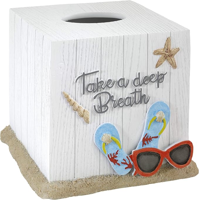 Avanti Linens - Tissue Box Cover, Beach Inspired Bathroom Decor (Beach Mode Collection)
