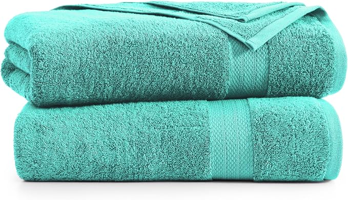 LANE LINEN Oversized Bath Sheet Set Absorbent Quick Dry 100% Cotton - Teal | Cotton Bath Towels Large - Generously Sized, Oversized & Roomy, Lightweight & Breathable, Fade-Resistant Color