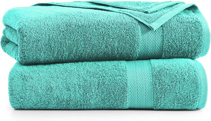 LANE LINEN Oversized Bath Sheet Set Absorbent Quick Dry 100% Cotton - Teal | Cotton Bath Towels Large - Generously Sized, Oversized & Roomy, Lightweight & Breathable, Fade-Resistant Color