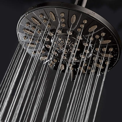 AquaDance OIL RUBBED BRONZE High Pressure 6-Setting 7" Rain Shower Head – Angle Adjustable, Anti-Clog Showerhead Jets, Tool-Free Installation - USA Standard Certified - U.S. Brand | Angle Adjustable with Extra-wide Flow Coverage & High Precision Anti-c...