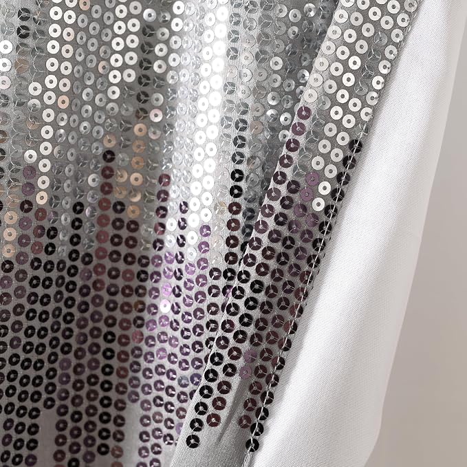 Lush Decor Night Sky Sequins Valance Curtain Single, 52"W x 18"L Purple & Gray - Kitchen Curtains Valances For Windows - Bathroom Curtains Window