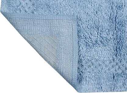 Home Weavers Classy Bathmat 100% Cotton Bathroom Rugs Set, Bathroom Décor, Washable Rug, Extra Soft and Absorbent Bath Rug, Kitchen Mat, Bath Mat Set, Bath Floor Mat Non Slip, 20"x20" Contour, Blue