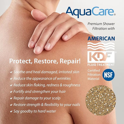 AquaCare 4X 10-Mode High Pressure Hand Shower w/Filter & 2-mode Power Wash | Filters Chlorine & Toxins, Softens Hard Water for Healthy Skin & Hair. Handheld Power Head Cleans Tub, Tile & Pets / Black