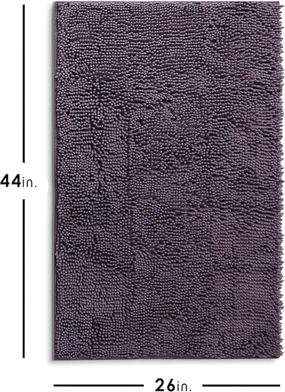 Hearth & Harbor Bathroom Rugs, Chenille Bath Mat - Machine Washable Bath Mats for Bathroom Non-Slip Backing Rubber, Quick Dry Bathroom Mat