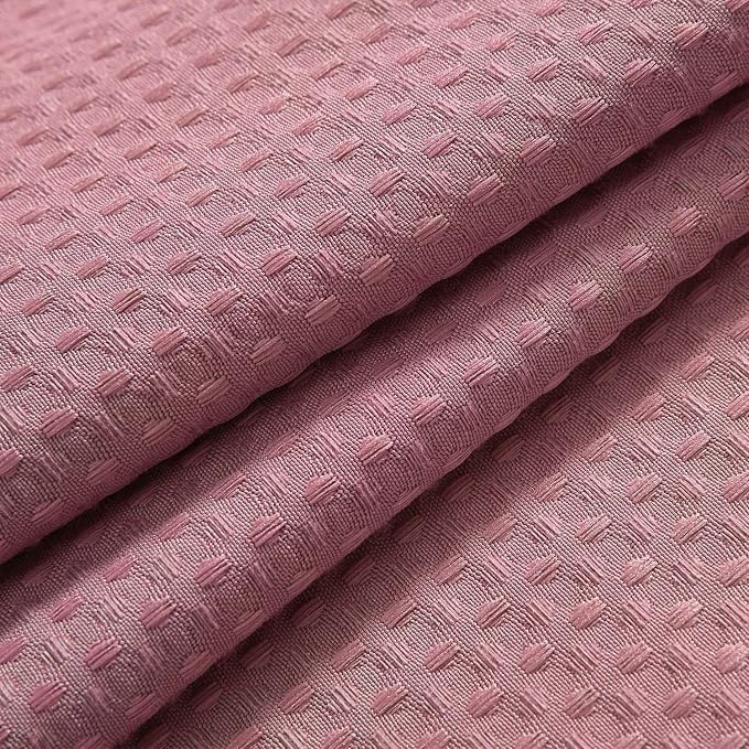 River Dream Waffle No Hook Shower Curtain with Liner,Pale Mauve,71x74 | Dotted Waffle,Snap-in Liner,Heavy Duty,Quick Dry,Mesh Top Window,With Bottom Magnets,Hotel-Grade,Washable,Standard Size