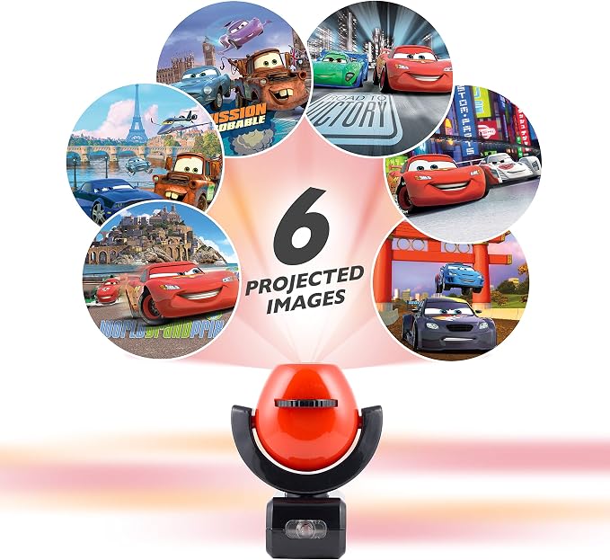 Projectables Pixar Cars LED Kids Night Light, Plug-In, Projector, Dusk-to-Dawn, Lightning McQueen, Galaxy Light, Hallway, Bedroom, Nursery, Playroom, Gaming Room, 11742