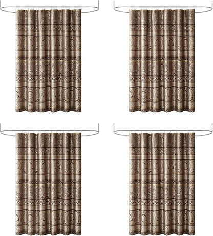 Madison Park Bellagio Taupe Shower Curtain, Transitional Shower Curtains for Bathroom, 72 X 72, Beige (Pack of 4)