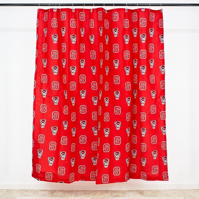 Everything Comfy North Carolina State Wolfpack Bright and Colorful Shower Curtain Cover, 70" x 72"