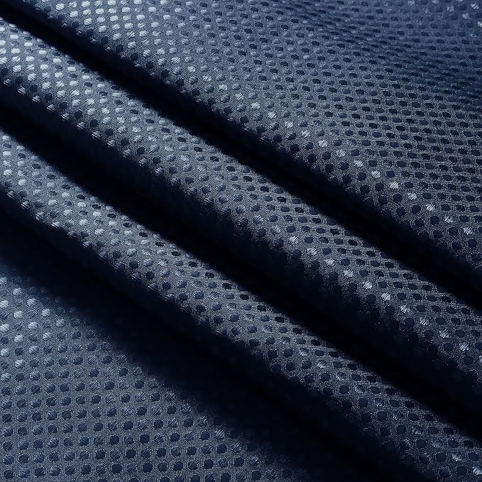 Shower Curtain 72 inches Long 6FT for Bathroom 1 Panel Navy Blue | Ombre Waffle, Shower Curtains with Hook, Water Repellent, Boho Farmhouse, Simple Modern Bath Decor, 72x72