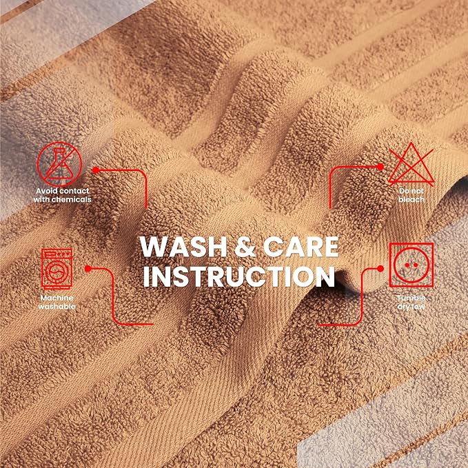 Infinitee Xclusives 100% Ring-Spun Cotton Bath Towels for Bathroom - Pack 2 | Luxury Super Soft, Absorbent & Quick-Drying |27x54 inches| Large Bathroom Towels Set |600 GSM| Gym, Shower, Spa & Hotel Use