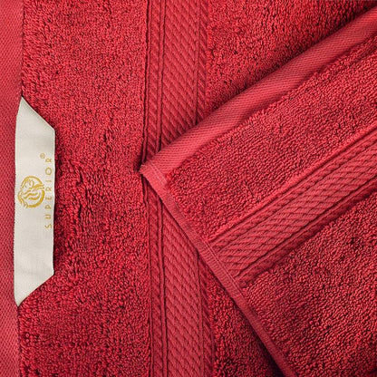 Superior Egyptian Cotton 800 GSM Plush & Absorbent, 9 Piece Set, Red | Quick Dry, Soft Luxury Towel Set, Bath Essentials, Guest Bath, Spa, 3 Bath, 3 Hand, 3 Face Towel, Madeline Towels