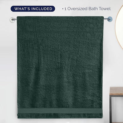 Elegant Comfort Premium Super Soft Highly Absorbent 1 Piece Oversized Bath Sheets - 40" x 80" inch, Luxurious Hotel Spa Quality 100% Turkish Cotton Extra Large Bath Towels for Adults, Hunter Green