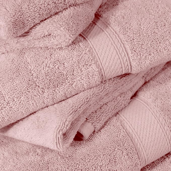 SUPERIOR Egyptian Cotton Ultra Plush & Absorbent, 6 Piece Set, Tea Rose | Quick Dry, Soft Luxury Towel Set, Bath Essentials, Guest Bath, Spa, 2 Bath, 2 Hand, 2 Face Towels, Madeline Towels