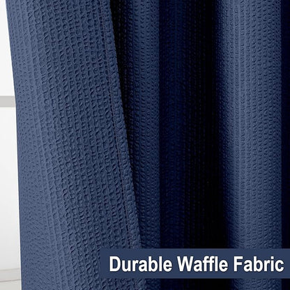 OVZME Berry Navy Blue Fabric Shower Curtain for Bathroom - 72x72, Blue Hotel Spa Polyester Cloth Bath Curtain with 12 Holes, Luxury Shower Curtain, Machine Washable Water Resistance, Navy Blue
