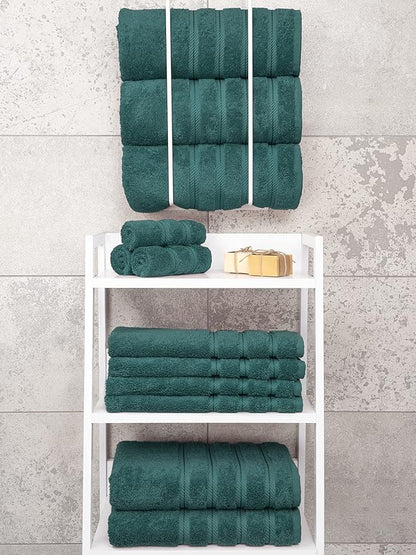 American Soft Linen Luxury 4 Piece Bath Towel Set, 600 GSM 100% Cotton Turkish Bath Towels for Bathroom, 27x54 in Extra Large Bathroom Shower Towels, Teal