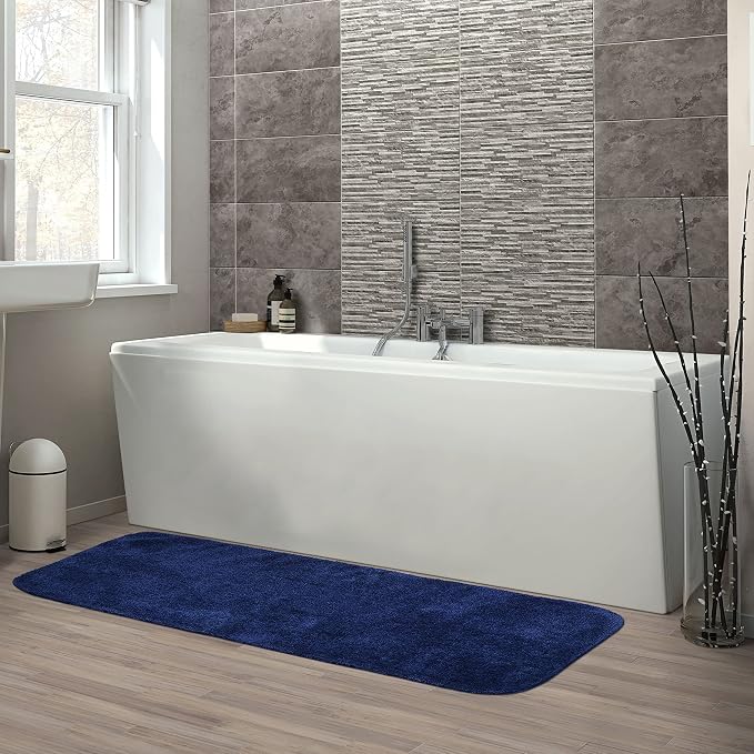 Garland Rug Traditional Bath Rug, 22-Inch by 60-Inch, Navy