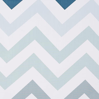 Amazon Basics Bathroom Shower Curtain, Water Resistant Fabric with Weighted Hem, Grommets & Hooks, Machine Washable, 72"x72", Blue Ombre Chevron